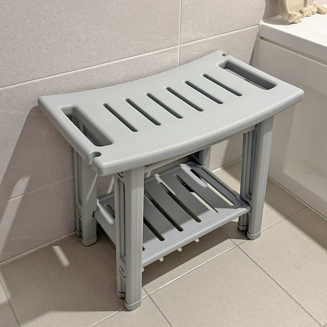 더홈스 논슬립 욕실 의자, 그레이