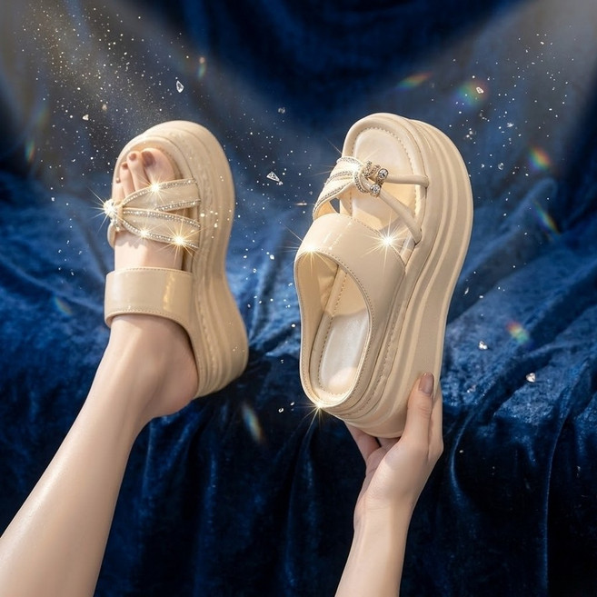 반짝반짝다이아몬드샌들 블링블링 키높이 통굽 슬리퍼 7CM