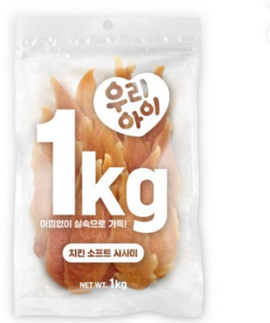 데이스포 강아지 우리아이 슬라이스, 치킨 소프트사사미, 1kg, 1개