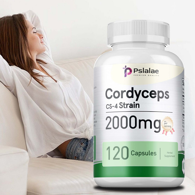 동충하초 캡슐 | CS-4 균주 동충하초 | 비유전자변형 허브 보충제, 1개, 60정