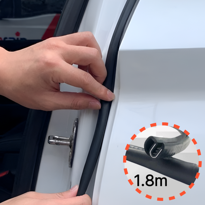 우키오브젝트 자동차 고무몰딩 풍절음 차단, 1개, 블랙