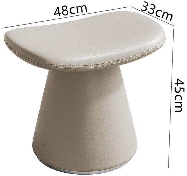 럭셔리 화장대스툴 가죽 메이크업 디자인 보조의자, G. 캣스크래치 가죽 회전 라이트그레이