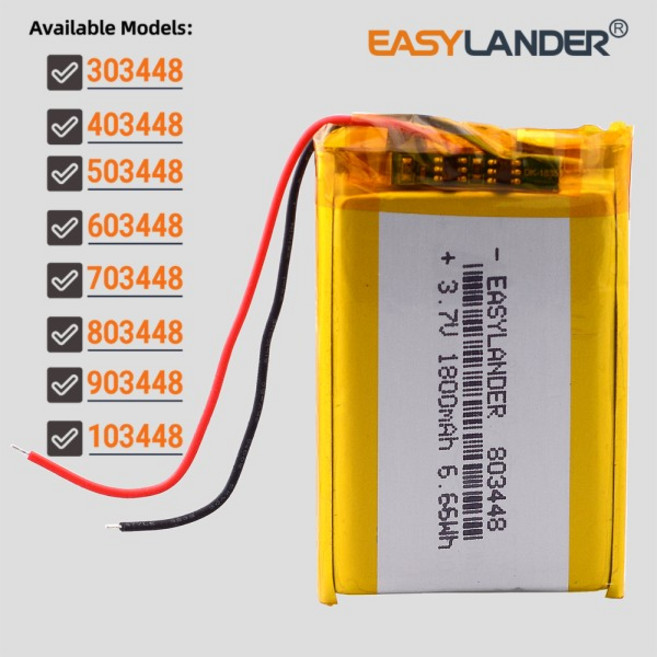 303448 3.7V 1800mAh 리튬 이온 폴리머 배터리 리포, 09 503448 1000mAh