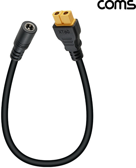 Coms XT60 to DC 5.5 X 2.5mm 잭 케이블 암-암 BF502, 1개