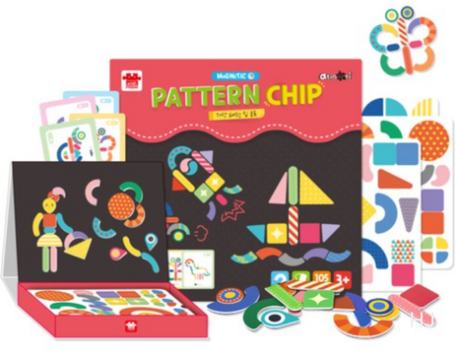 아리아띠 마그네틱 패턴 칩 블록 판퍼즐, 107피스, 2개
