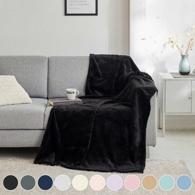 데시뉴 에센스 솔리드 양면 극세사 담요 블랭킷