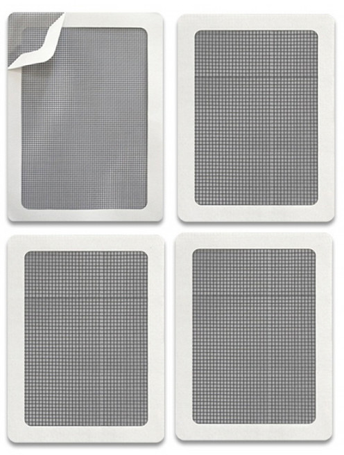 보수용 방충망 특대형 16cmX12cm 양면테이프일체형 창문 베란다 자가수리 셀프 스티커, 4개