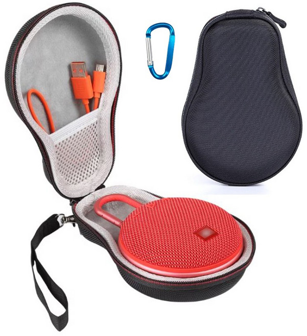 JBL 클립3/2 Clip3/2 호환 스피커 케이스 휴대용 보관 가방+스트랩+카라비너, 1개