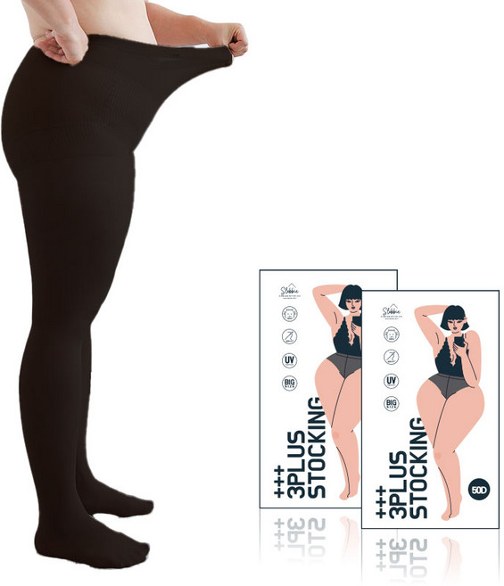 빅사이즈 3PLUS 압박 스타킹 50D 2매