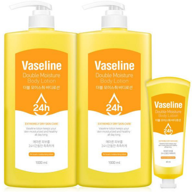 바세린 바디로션 대용량 고보습 1000ml 2개 + 60ml 1개