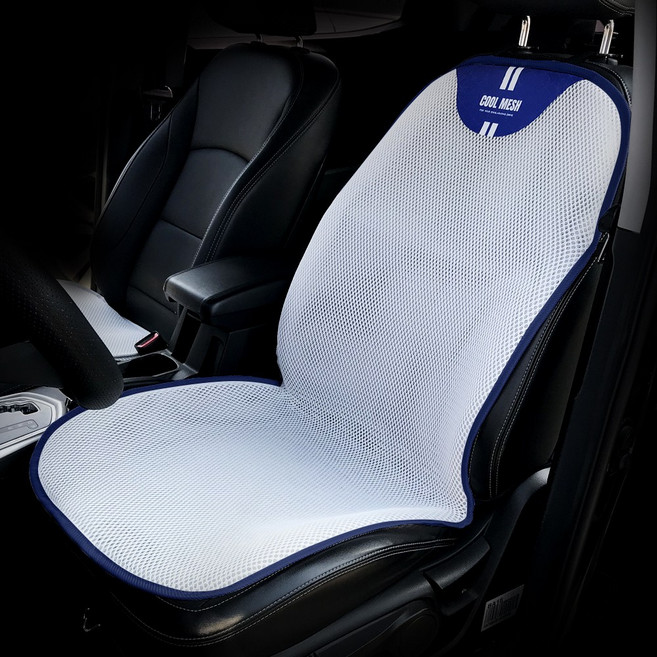 베베카 자동차여름시트커버 부드러운 원단 화이트톤 청량감 쿨톤 3D통풍시트, 2개, 뉴블랑코