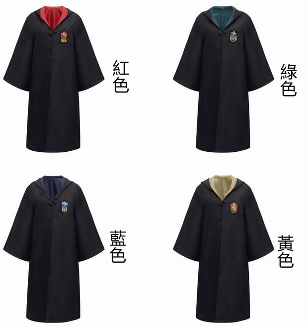 哈利波特魔法袍 兒童學士服 Cosplay服裝 學院風 1:1還原 附魔杖領帶, 1個, 格蘭芬多  紅色   帶魔法帽 眼鏡 圍巾     125碼   魔法袍