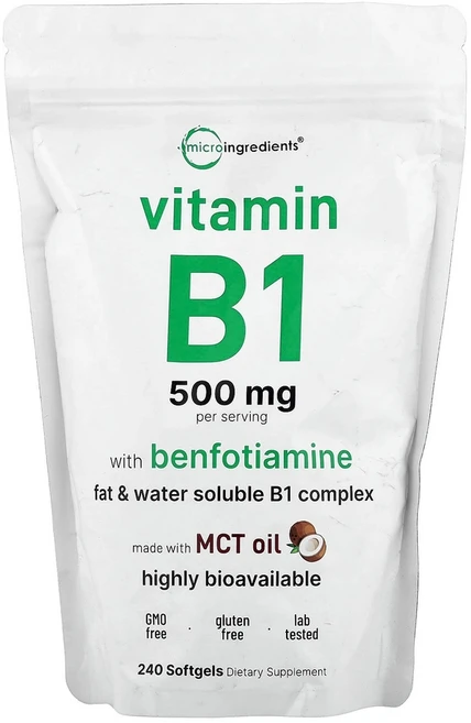 Micro Ingredients 비타민B1 벤포티아민 함유 소프트젤 240정, 1개 - 쿠팡