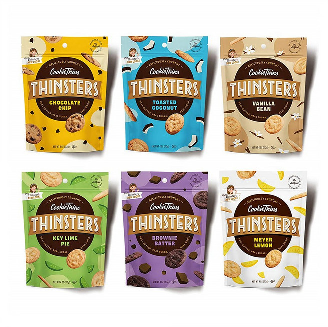 Thinsters Cookies Variety Pack 씬스터즈 쿠키 4oz(113g) 6팩, 1개, 113g
