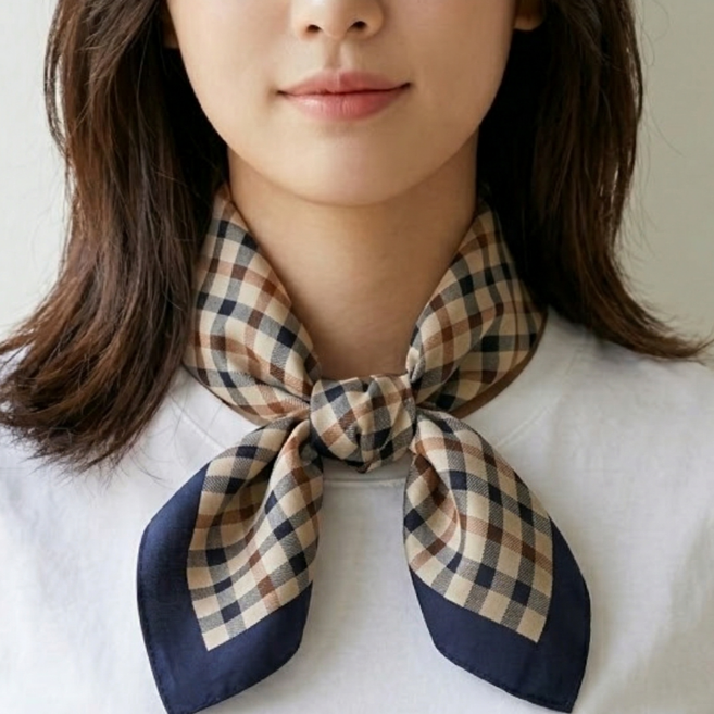닥스 정품 여성 체크 쁘띠 스카프