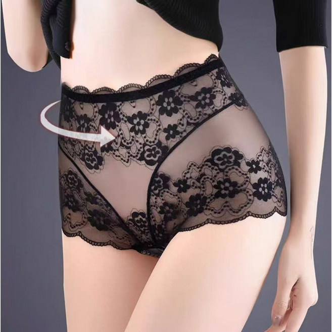 다예코 플로럴 레이스 섹시 망사 팬티 여성 속옷 4P