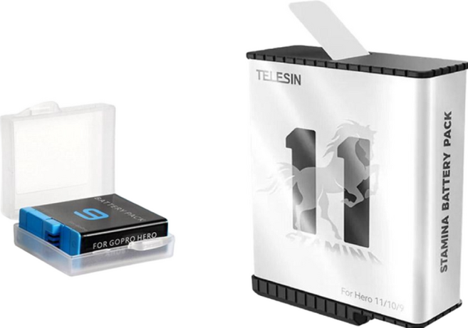TELESIN 泰迅 GoPro HERO 11/10/9 高性能低溫快充電池 (GP-157) 含電池收納盒, 1個
