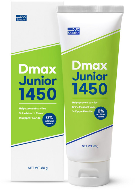 듀오솔루션 디맥스 주니어 1450ppm 고불소 어린이 치약 (샤인머스켓향), 1개, 80g