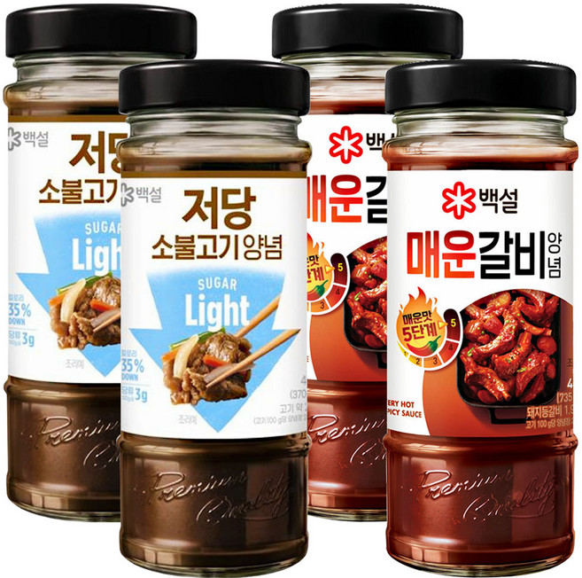 백설양념(저당소불고기490g+매운갈비양념490g), 2세트, 980g