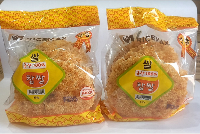 라이스맥스 찹쌀 누룽지 세트 (100% 국산 쌀), 850g, 2개