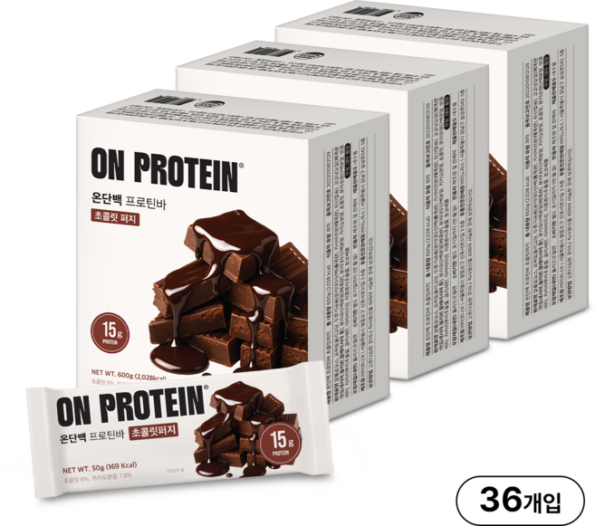 온단백 프로틴바 초콜릿퍼지 단백질바, 36개, 50g