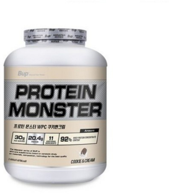 BUP 프로틴몬스터 WPC 쿠키앤크림 헬스보충제 유청단백질가루 단백질보충제 프로틴, 2kg, 3개
