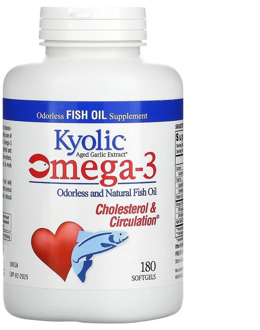 교릭 Kyolic Aged Garlic Extract Omega 3 180캡슐, 1개, 180정 - 쿠팡