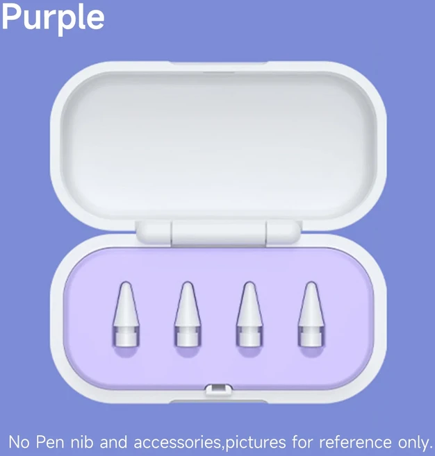 TABLIKE 펜 팁 Apple Pencil 스타일러스 펜촉용 보관함 456812 슬롯 주최자 상자 그리기용 보호 케이스 커, 06 4 slot Purple