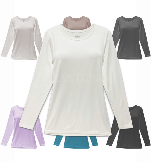 유니클로 여성 히트텍 크루넥 티셔츠(긴팔)