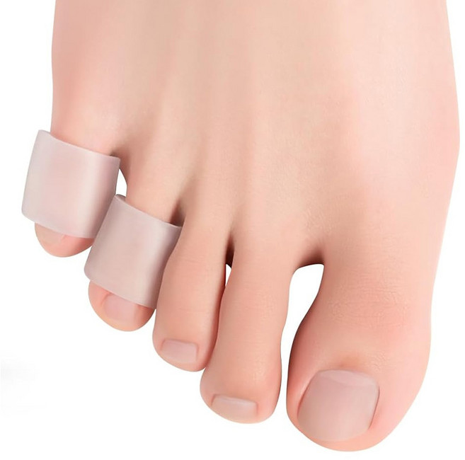 미즈코스 발가락 보호 골무 보호캡 엄지 발톱 튜브, 2개, 마디형 흰색