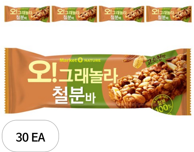 마켓오네이처 오 그래놀라 철분바, 35g, 30개