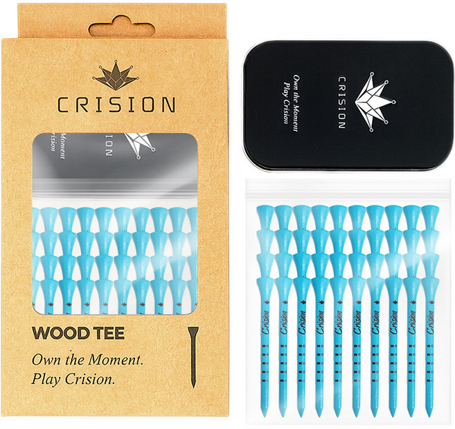 크리션 브리즈 골프티 골프티꽂이 높이조절, 40개, 블루&블랙