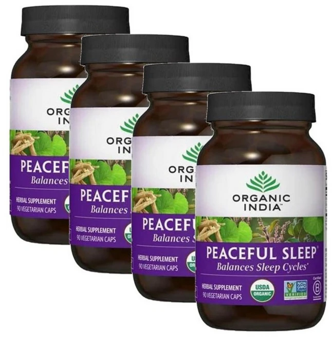 오가닉인디아 피스풀 슬립 캡슐 Organic-India Peaceful Sleep, 90정, 4개 - 쿠팡