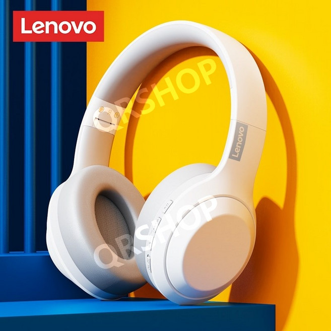레노버 씽크플러스 스테레오 헤드폰 블루투스 헤드셋 마이크 안드로이드 IOS, TH10 화이트