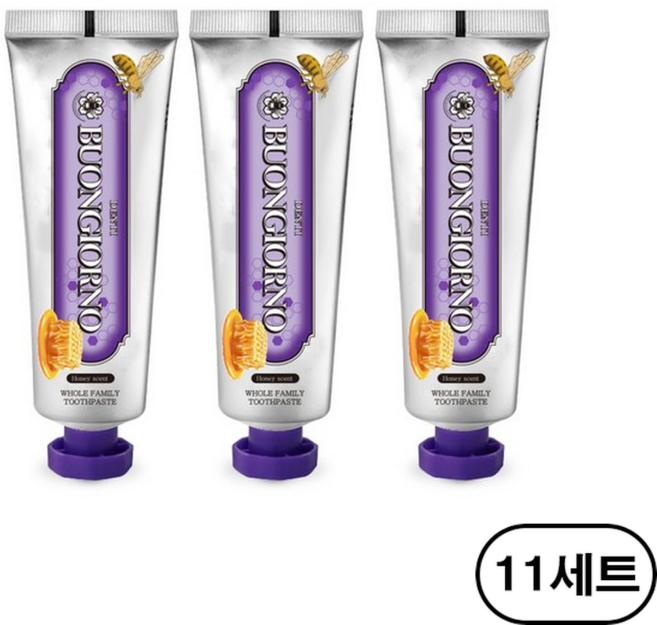 아토세이프 덴티 본조르노 허니향 치약 잇몸케어, 100g, 11세트