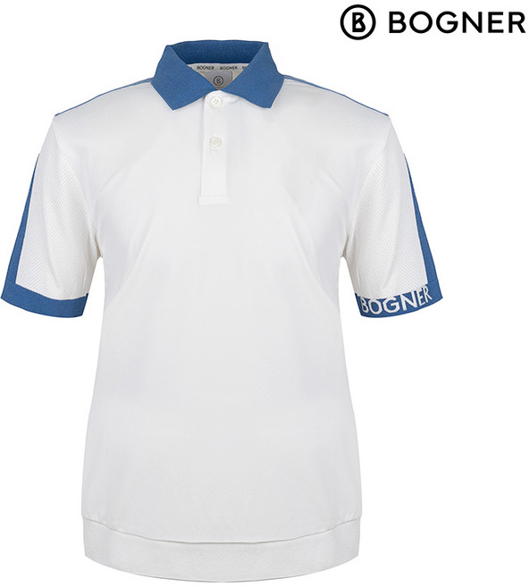 [보그너] 남성 니트믹스 반팔 티셔츠 BLUE