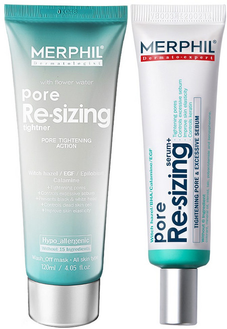 메르필 모공/피지실종 세럼 & 타이트닝팩 SET /피지제거/모공축소/피부 탄력, 1세트