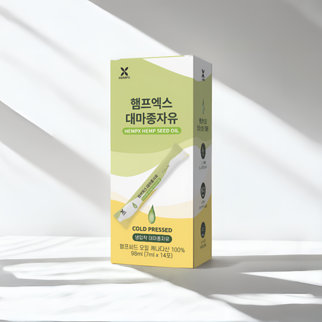 [1포 6 400mg]햄프엑스 냉압착 대마종자유 100% 햄프씨드오일 원액, 1박스, 7ml