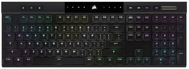 Corsair K100 AIR 무선 RGB 기계식 게이밍 키보드 - 초박형 1ms 미만 슬립스트림 저지연 블루투스 체리 MX 초저프로파일 키 스위치 NA 레이아웃 QWERT, K100 AIR WIRELESS, 2 CHERRY MX Ultra Low Profile