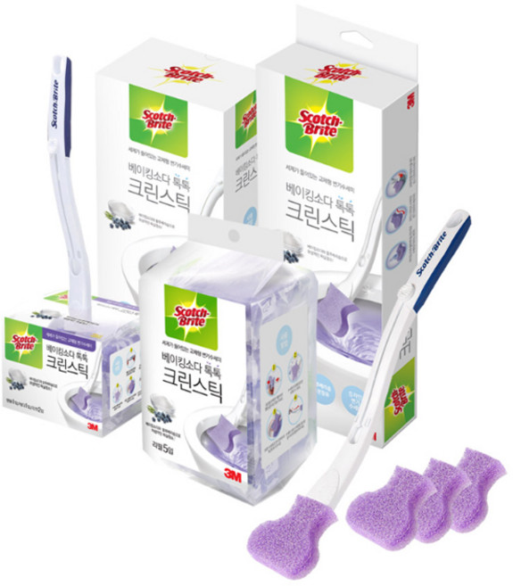 3M 스카치브라이트 베이킹소다 톡톡 크린스틱 변기솔, 1개