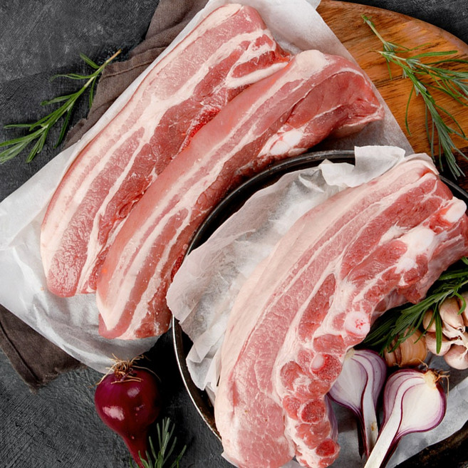 삼겹살 1kg 냉동 돼지고기 대패 통, 슬라이스(대패), 포장단위(500g), 1개