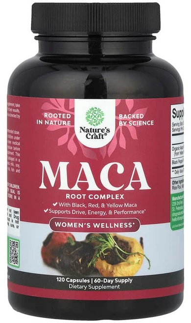 Nature's Craft 여성 웰니스 마카 뿌리 복합체 캡슐 120정 NCA-63965, 네이처스 크래프트 Nature's Craft, 여성 웰, 1 - 쿠팡