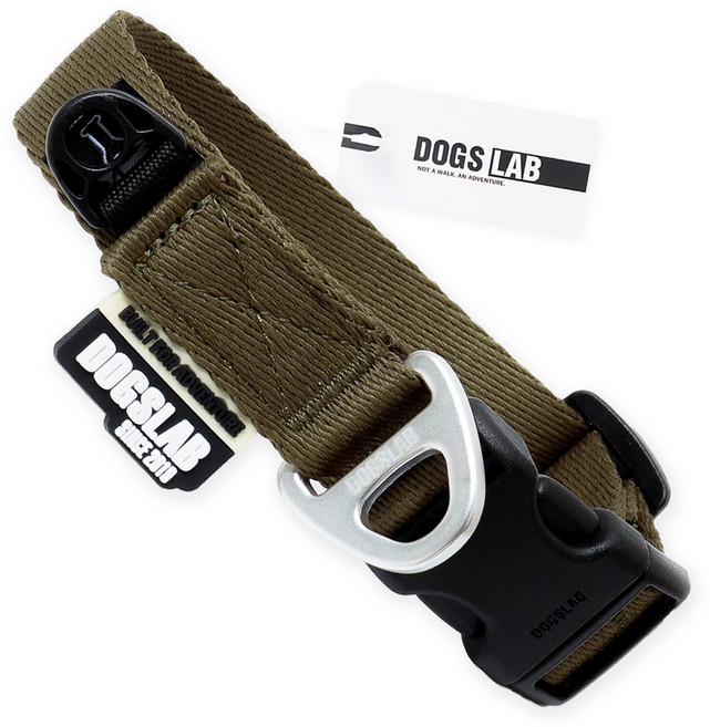 독스랩 강아지 목줄 클래식, 1개, 밀리터리 올리브