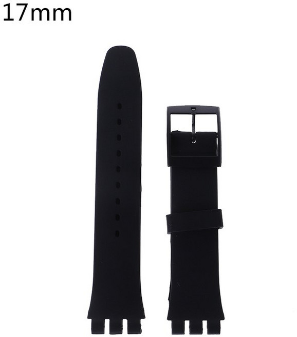 스와치용 실리콘 손목밴드 벨트 16/17/19/20mm 시계 내구성 스트랩 팔찌