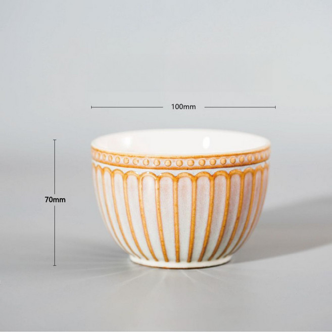 해피유통 3.8인치 커플 꽃잎 밥공기 jhljq, 6개입, 귤색, 1개