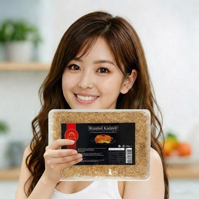 두바이쫀득쿠키 재료 구운 카다이프 카다이프면 몬트쿠키 두바이초콜릿 만들기 디저트 토핑, 3개, 250g