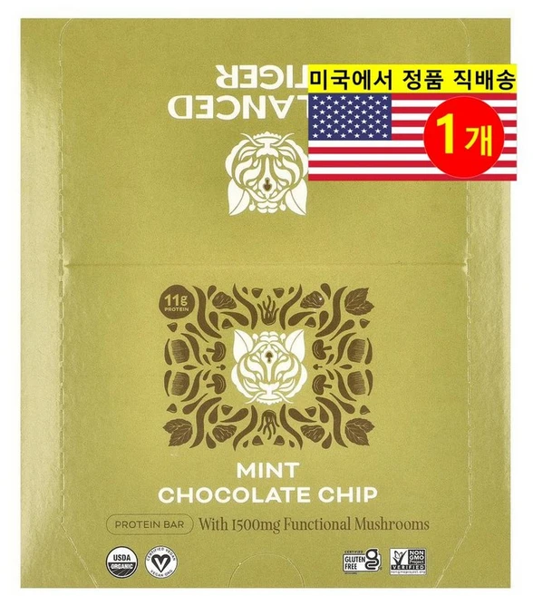 Balanced Tiger 운동 전 후 민트 초콜릿 칩 프로틴 바 12개입 528g 1개 - 쿠팡