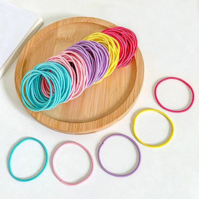 멜로우앤유 짱짱한 베이직 기본 머리 고무줄 대용량 머리끈 100P