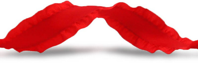 RIBBON MUSEUM 荷葉邊緞帶, PT074-紅色,21mm, 1個