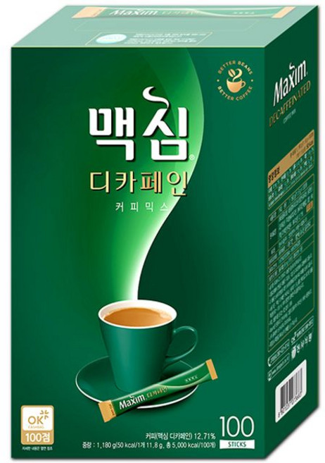 맥심 디카페인 커피믹스, 11.8g, 100개입, 1개
